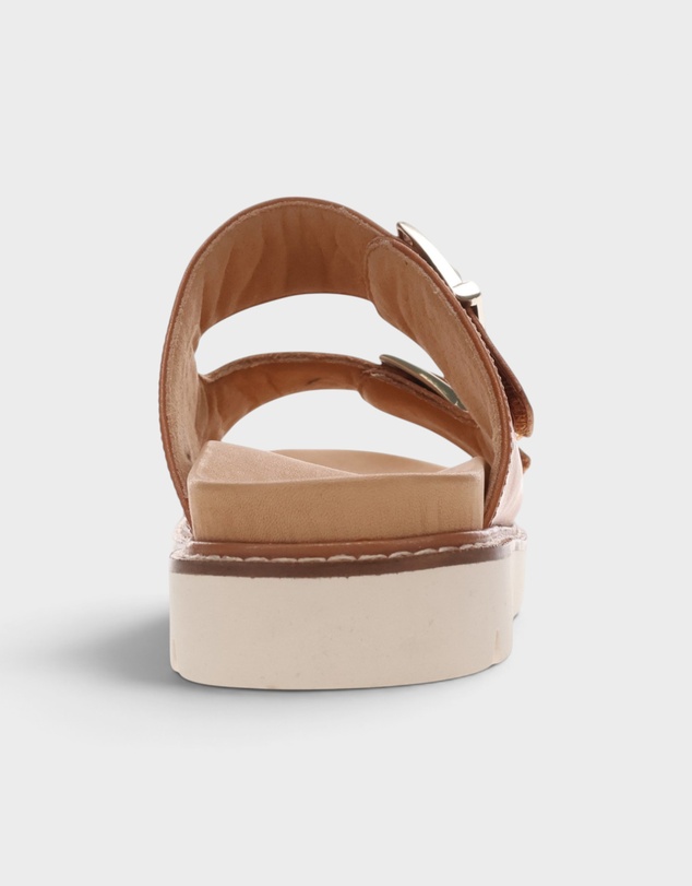 Mia Vita - Daisy Leather Slide - Tan