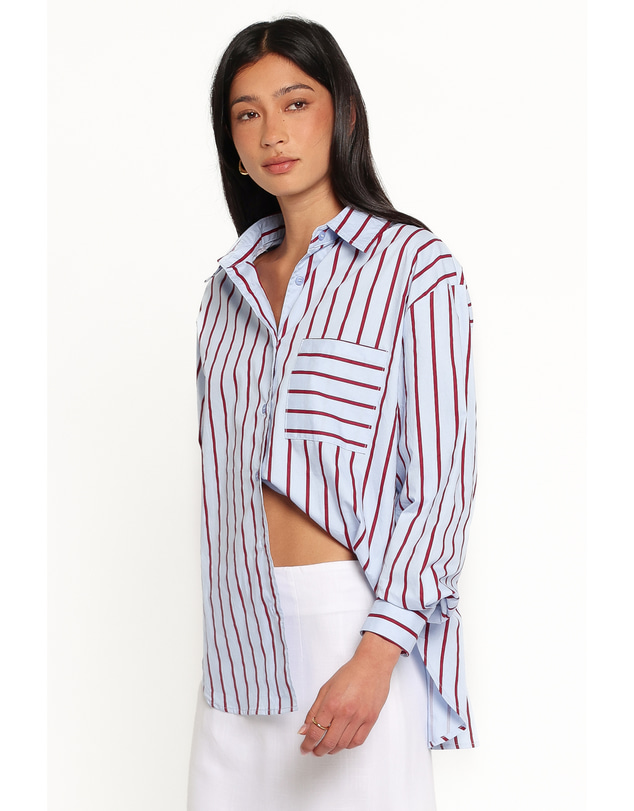 Petal & Pup - Adam Stripe Shirt - Blue Stripe