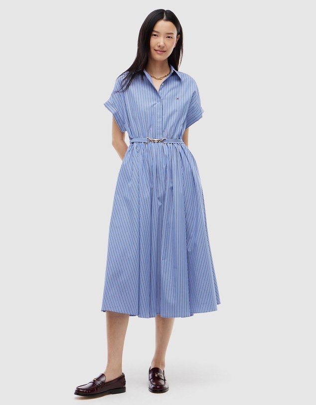Tommy Hilfiger - Belted Slim Midi Shirt Dress