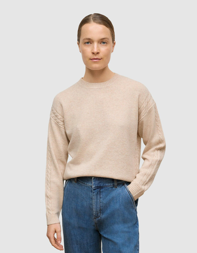 Trenery - Wool Cashmere Cable Detail Crew