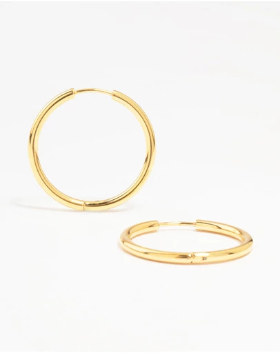 Lovisa - Gold Plated Surgical Steel Polished Hoop Earrings