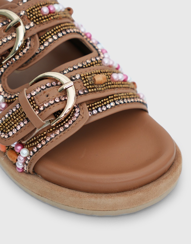 Betts - Cosmo Leather Buckle Flatform Slides