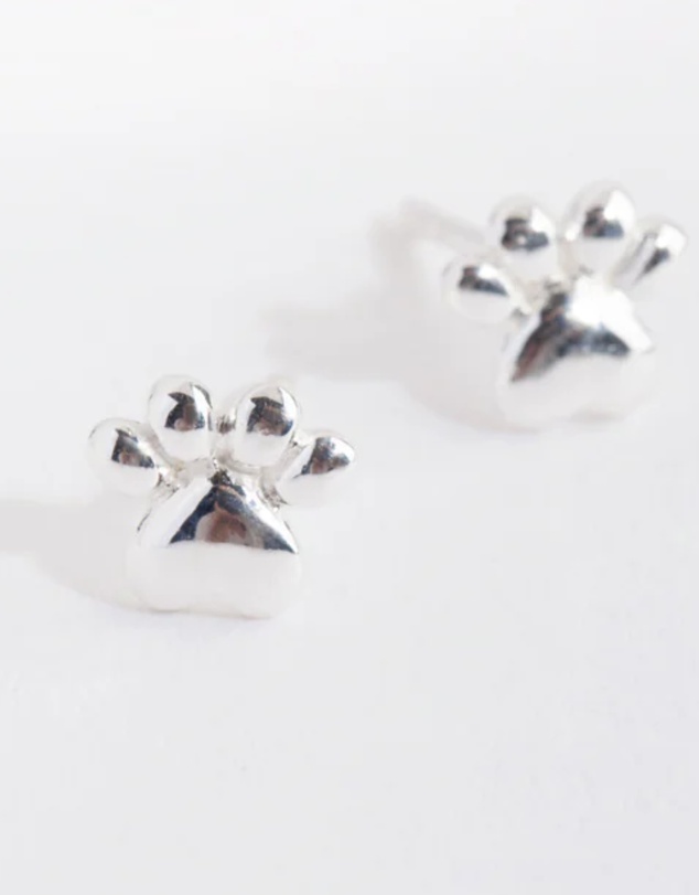 Lovisa - Sterling Silver Paw Print Stud Earrings