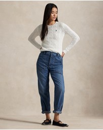 Polo Ralph Lauren - Julianna Cable Knit Cotton Crewneck Sweater