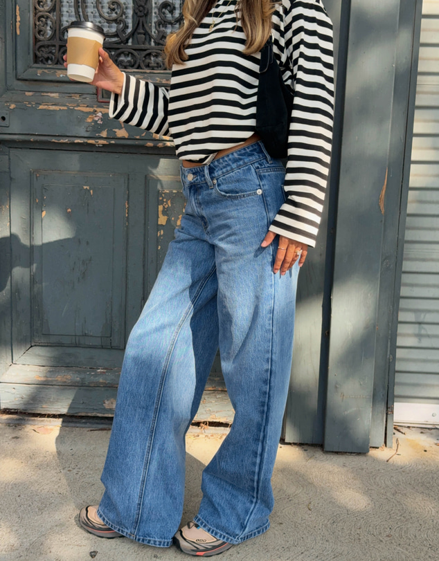 Beginning Boutique - Carrie Blue Mid Wash Low Rise Jeans