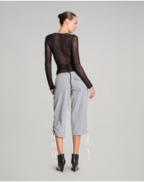 Love and Nostalgia - Big Bully Capri Drawstring Pant - Cement