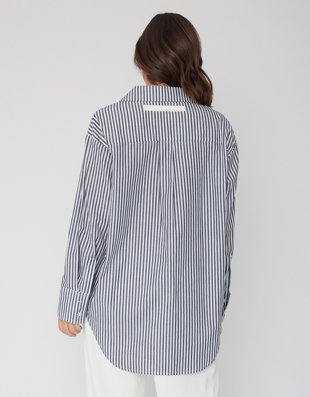 ALEXANDRA - Austin Shirt Navy Stripe