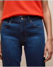 Trenery - Mid Rise Straight Leg Jean in Mid Blue Denim