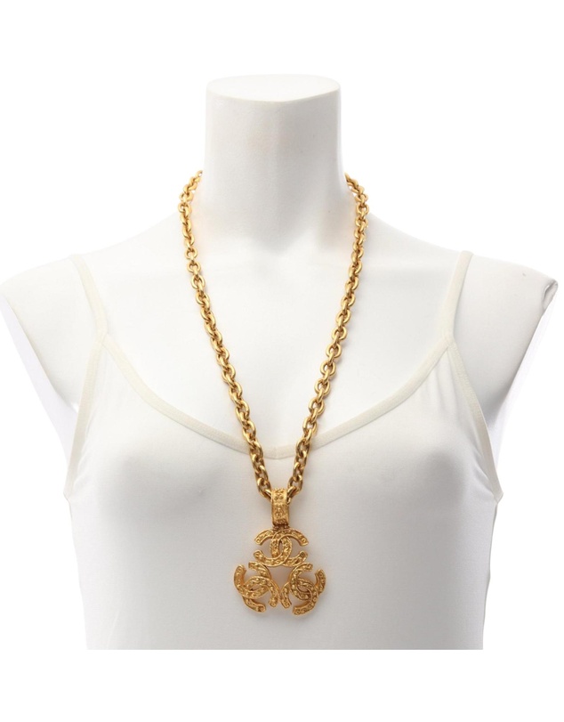 Pre-Loved by Azura Reborn - Pre-Loved Gold Plated Triple CC Pendant Necklace