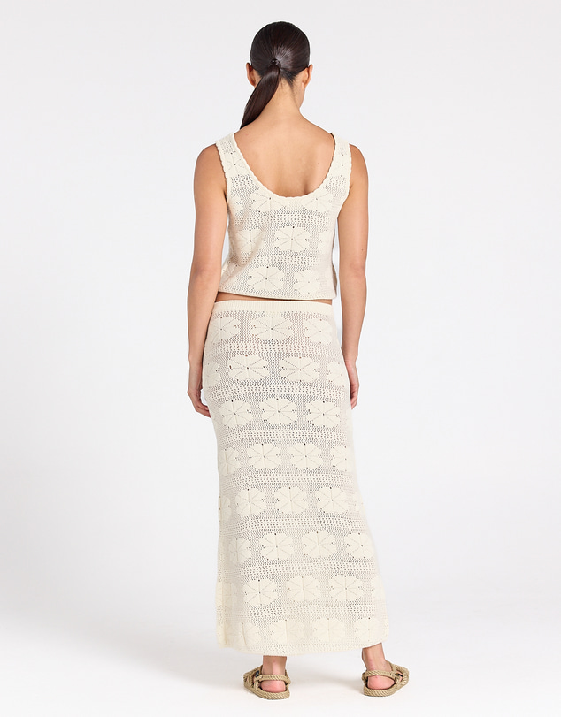 Poolside Paradiso - Fleur Knit Amore Skirt - Vanilla
