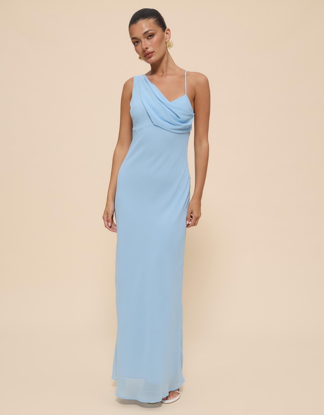 CHANCERY - Elly Asymmetric Draped Cowl Maxi Dress