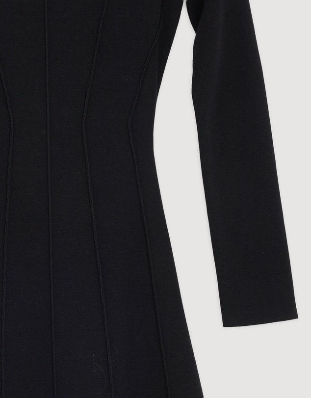 Revibe - Repaired AERE Nori Panelled Knit Midi Dress - AU 12
