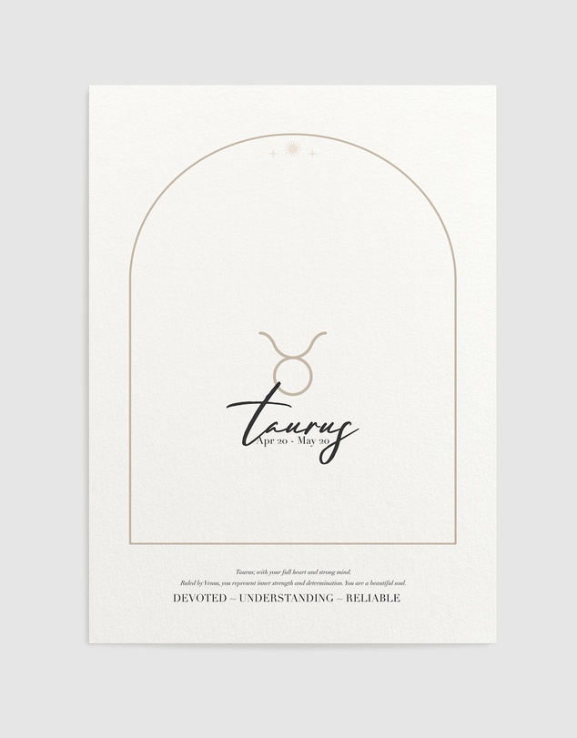 Olive et Oriel - Taurus Zodiac Art Print