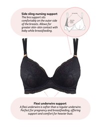 Hotmilk Maternity Lingerie - Heroine Plunge Nursing Bra - Flexiwire