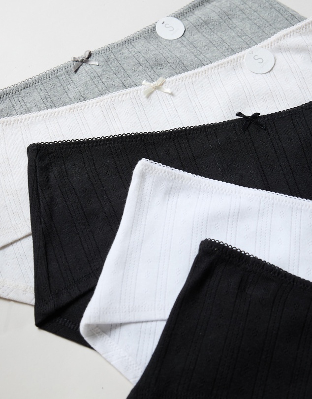 Cotton On Body - 5-Pack Cotton Pointelle Boyshorts