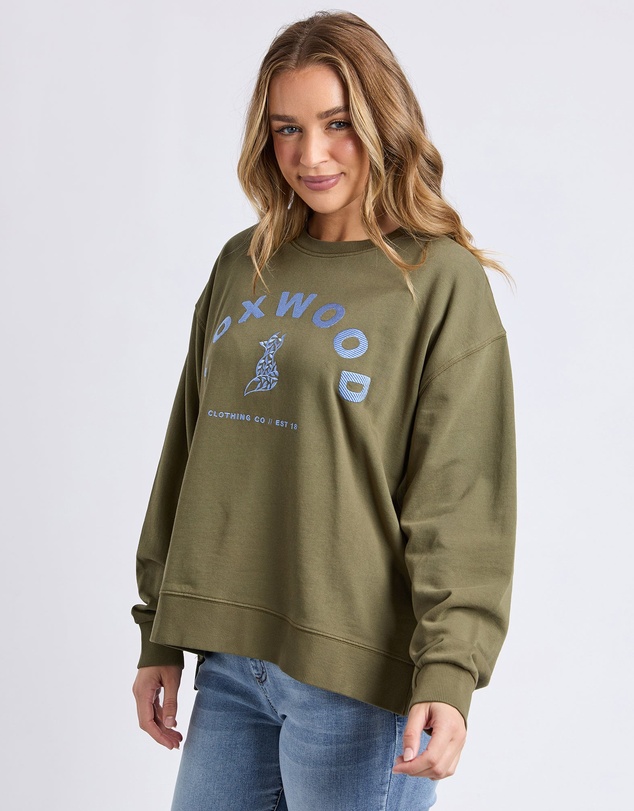 Foxwood - Effortless Contrast Crew Winter Moss