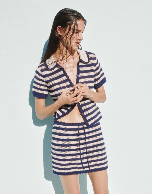 GAP - Cotton Crochet Relaxed SS Cardigan