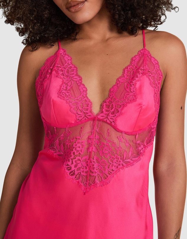 Hunkemoller - Satin Lace Gabrielle Slip Dress