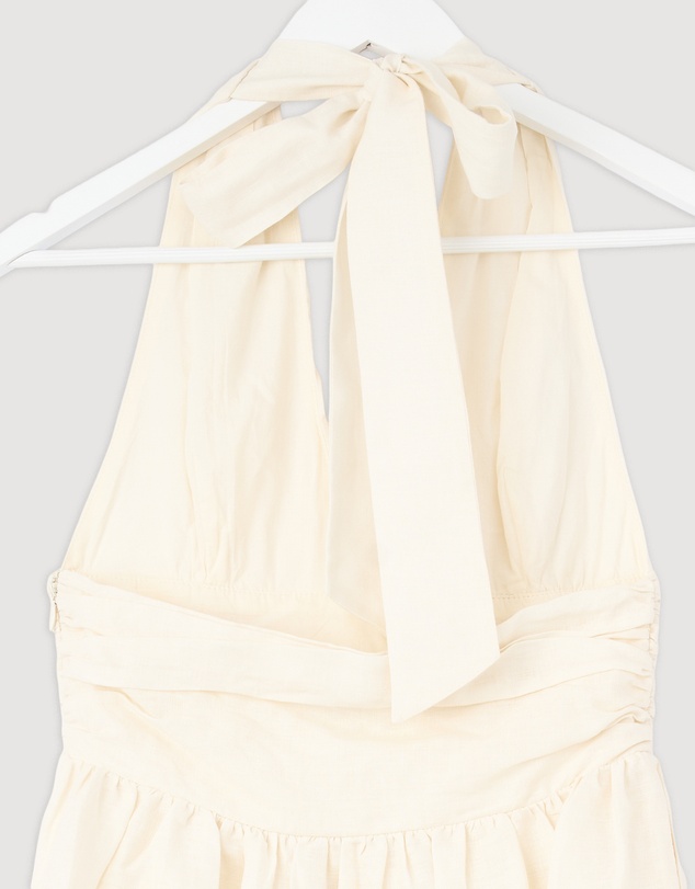 Revibe - Repaired AERE Giselle Linen Halter Maxi Dress - AU 8