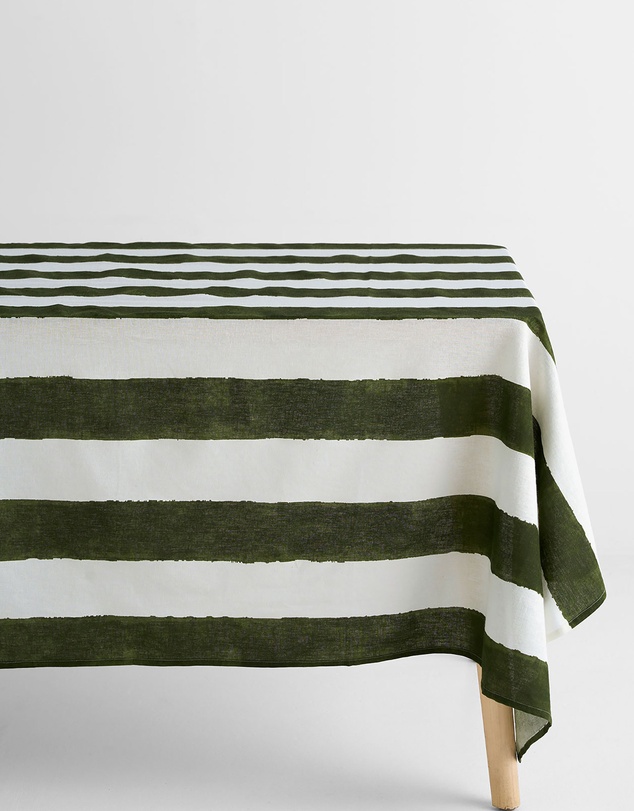 Aura Home - Riviera Stripe Cotton Linen Tablecloth