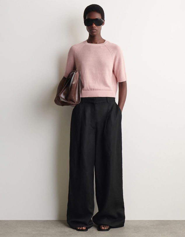 COS - Shrunken Knitted Linen T-Shirt