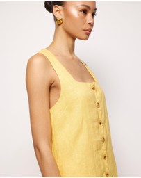 AERE - Bari Linen Button Down Mini Dress