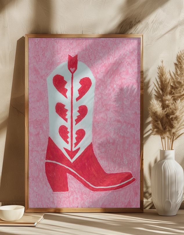 Olive et Oriel - Heartbreak Heels by Anyone Can Yeehaw Art Print