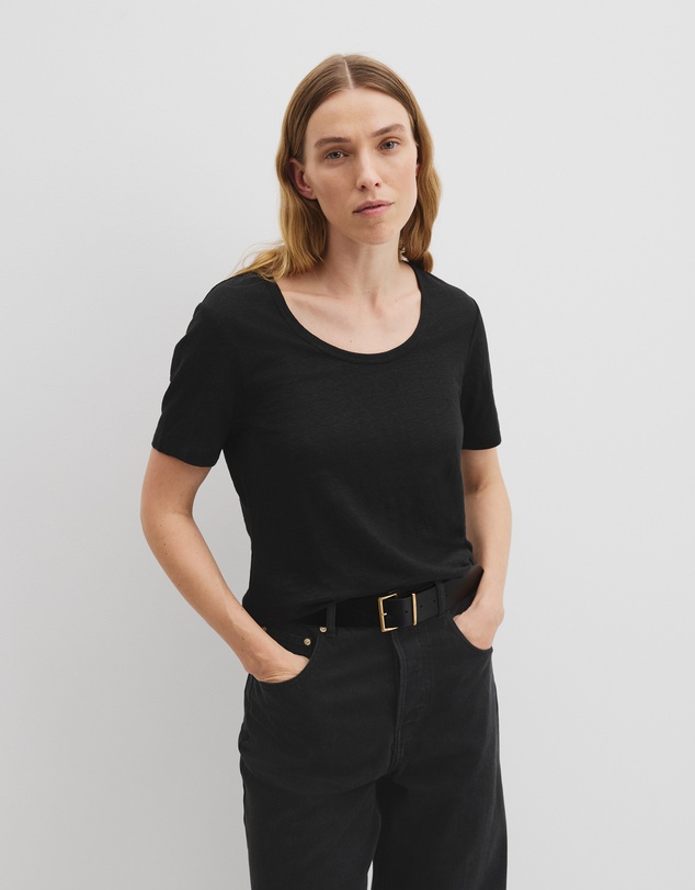 Country Road - Linen Scoop Neck T-shirt