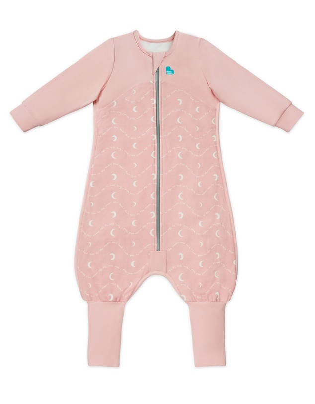 Love to Dream - Sleep Suit 1.5 TOG Stretch Cotton Fleece Moon and Back in Dusty Pink