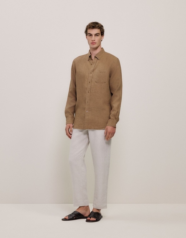 Trenery - Linen Relaxed Tailored Pant in Flax