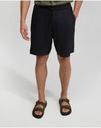 Oxford - Rocco Zip Front Linen Blend Shorts