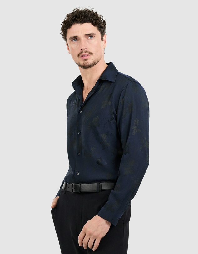 Tarocash - Lapis Slim Floral Shirt