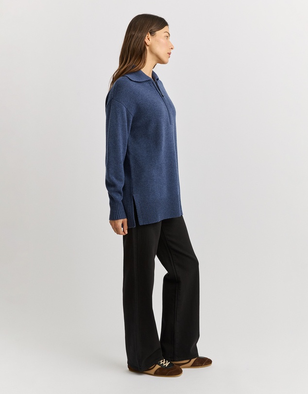 Toorallie - Relaxed Longline Zip Polo