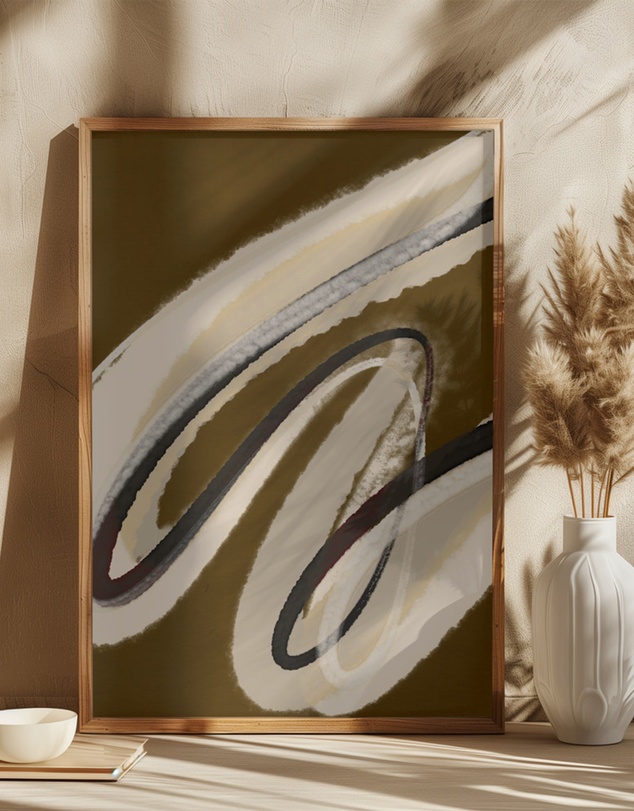 Olive et Oriel - Espressostrokes No 4 by Treechild Art Print