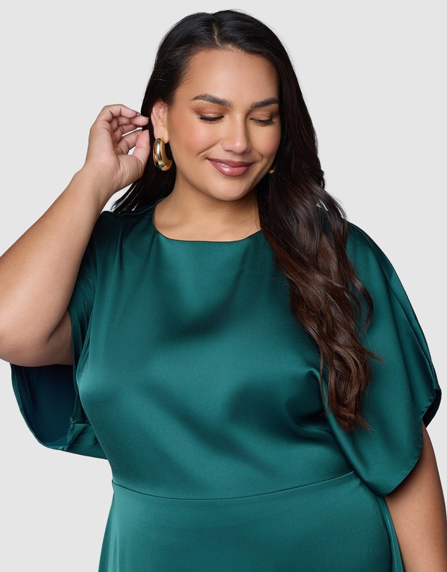 Pink Dusk by Curve Project - Lust Unleashed Satin Midi Dress