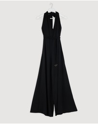 Revibe - Repaired Shona Joy Iliad Halter Neck Open Back Jumpsuit - AU 8