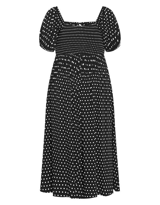 City Chic - Abbie Short Sleeve Spot Print Maxi Dress