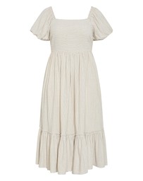 City Chic - Plus size Simone Midi Dress - stone