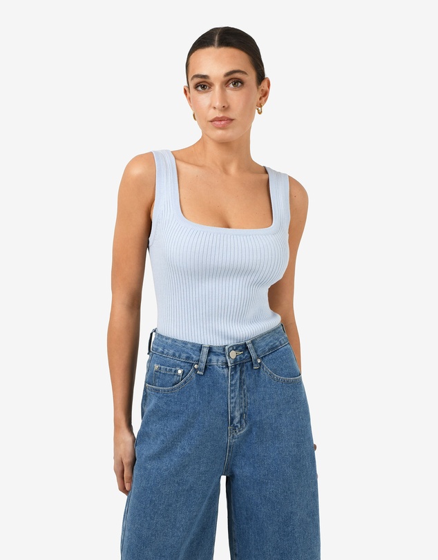 Forcast - Ella Square Neck Rib Knit