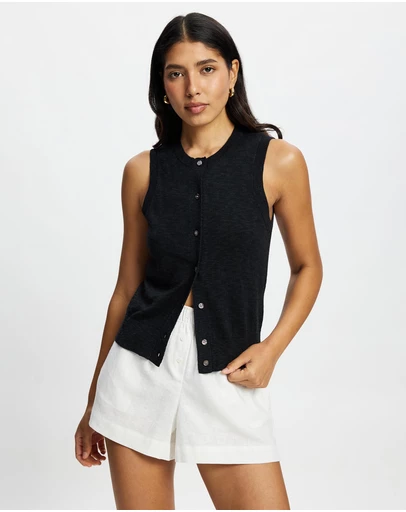 White By FTL - Kyra Button Tank