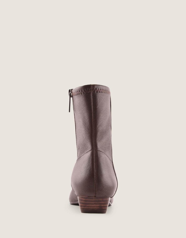 Shelly Shen - Carmen Heel Ankle Boots Brown Leather