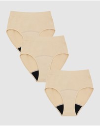 Love Luna - 3 Pack Women's Side Seamfree Period Full Brief