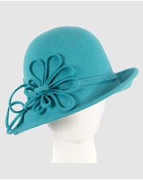 Max Alexander - Winter Felt Turquoise Cloche Hat