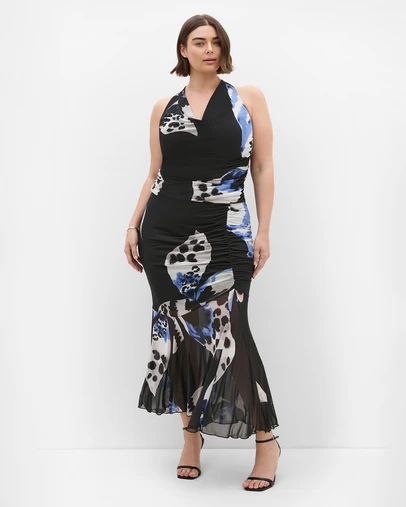 City Chic - Anna Bloom Print Cowl Neck Top