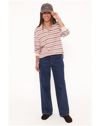 Petal & Pup - Emily Long Sleeve Rugby Top - Pink Stripe