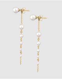 Elli Jewelry - Earrings Hanger Pearl Drop 925 Sterling Silver Gold-Plated