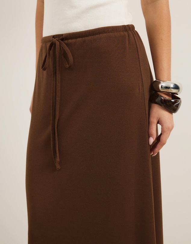 Atmos&Here - Luna Jersey Column Maxi Skirt With Tie