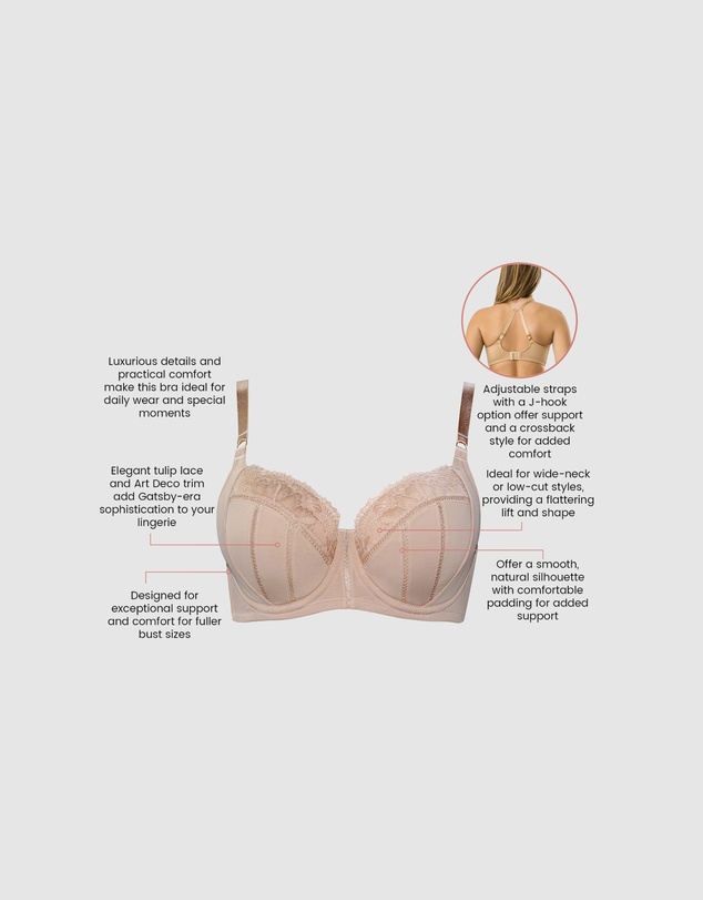 Parfait - Charlene Lightly Padded Supportive Balconette Bra With Lace