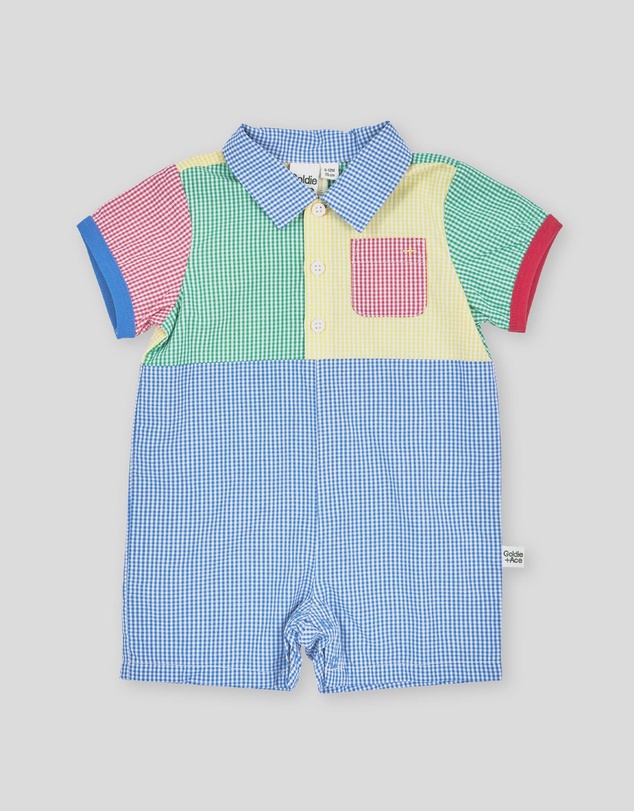 Goldie + Ace - Gingham Colour Block Romper - Babies