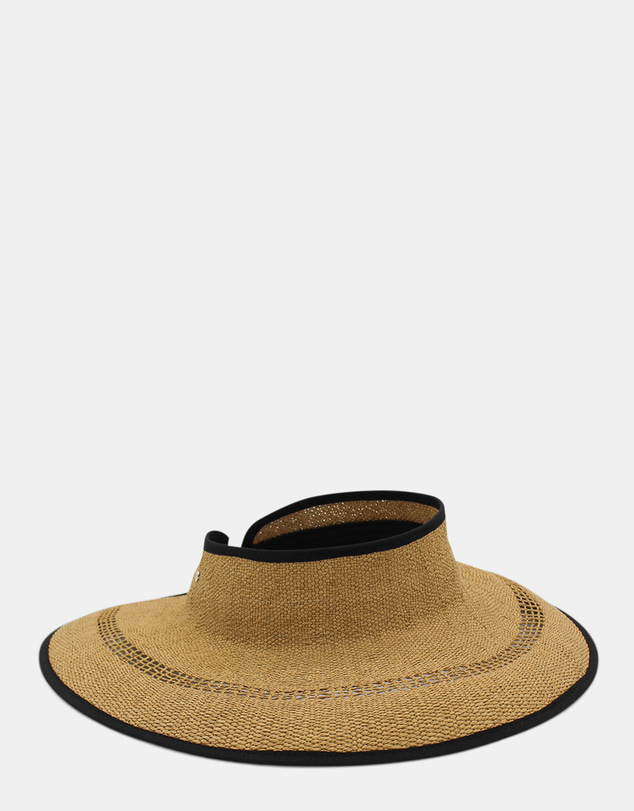 Morgan & Taylor - Tessa Woven Straw Visor in Tan Brown